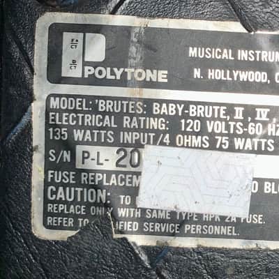 Polytone Baby Brute 2 II  black with cover 75 watt Jazz guitar amp image 4