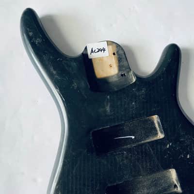 Black Solid Basswood 6 String Bass Body image 5