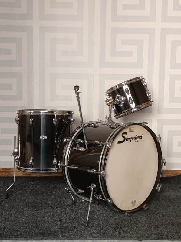 Slingerland 1970s ‘Blakrome’ Over Wood 3 Piece Drum Kit- 12″/16″/22″ image 1
