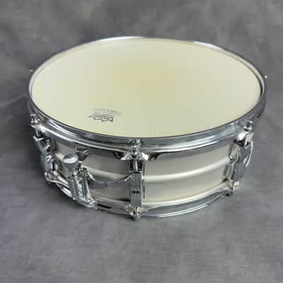 1970s Ludwig Acrolite 14x5 Aluminum Snare Drum with Hard Case - Blue & Olive Badge image 4