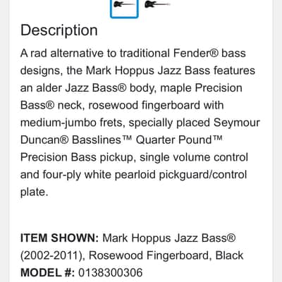 2008 Fender Mark Hoppus Artist Series Signature Jazz Bass - Black image 11