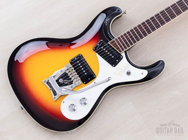 1990s Mosrite Ventures Model '63 Vintage Reissue Sidejack Sunburst w/ Vibramute & Case image 1