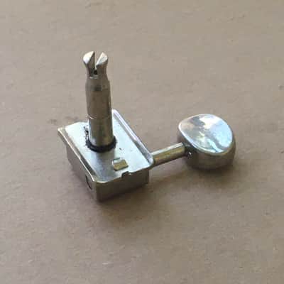 Single Kluson Style Vintage Oval Button Electric Guitar 1 One Tuner Aged Chrome image 6