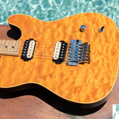 Classic 1990 Fender Japan - Custom “Order Made” Telecaster Amber Finish- Monster Quilt Top - Seymour Duncan Slash Pickups image 3