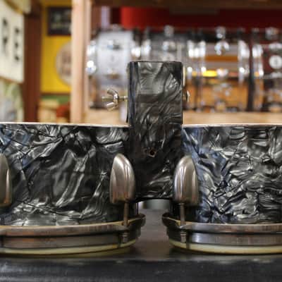 1940s Slingerland 6" and 8" Standard Drum Bongos in Black Diamond Pearl image 3