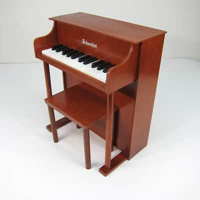 1960s Schoenhut Children's Toy Upright Piano Two Octave Near Mint Birch Cabinet & Matching Bench! image 7
