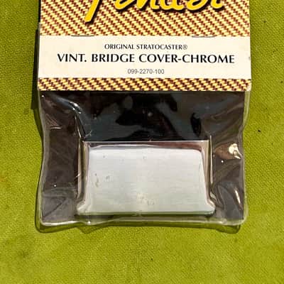Fender Original Stratocaster Vintage Bridge Cover – Chrome – New Old Stock image 1