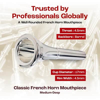 Denis Wick French Horn Narrow Rim Classic Mouthpiece Silver Plated 7N | Cup 17mm | Rim 3.85mm image 4