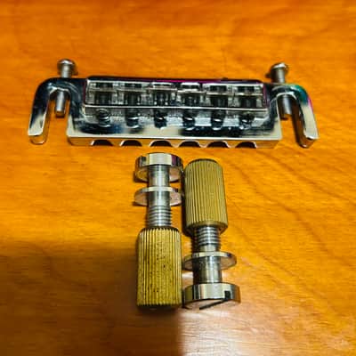 Leo Quan Badass wrap-around tailpiece bridge - Chrome brass saddles image 1