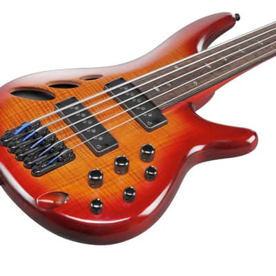 Ibanez SR Bass Workshop 5 String Electric Bass - Fretless - Brown Topaz Burst Low Gloss (SRD905FBTL) image 9