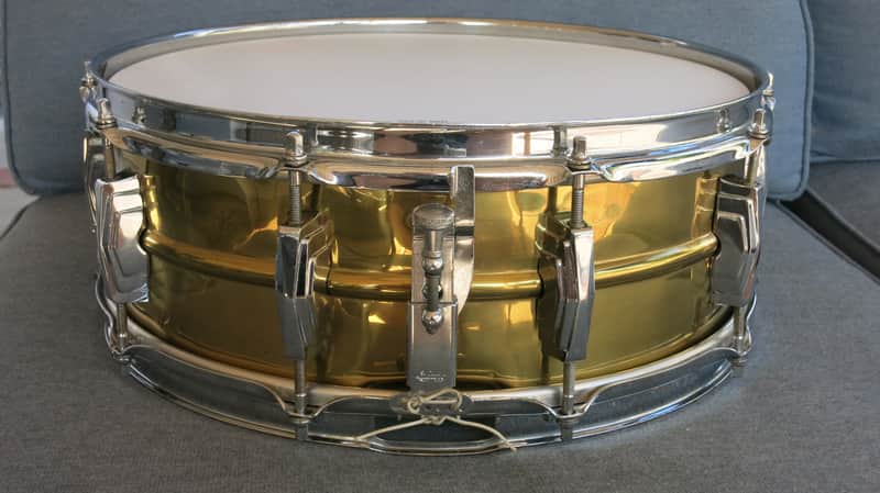 Ludwig No. 401 Super-Ludwig 5x14" 10-Lug Brass Snare Drum with Keystone Badge image 1