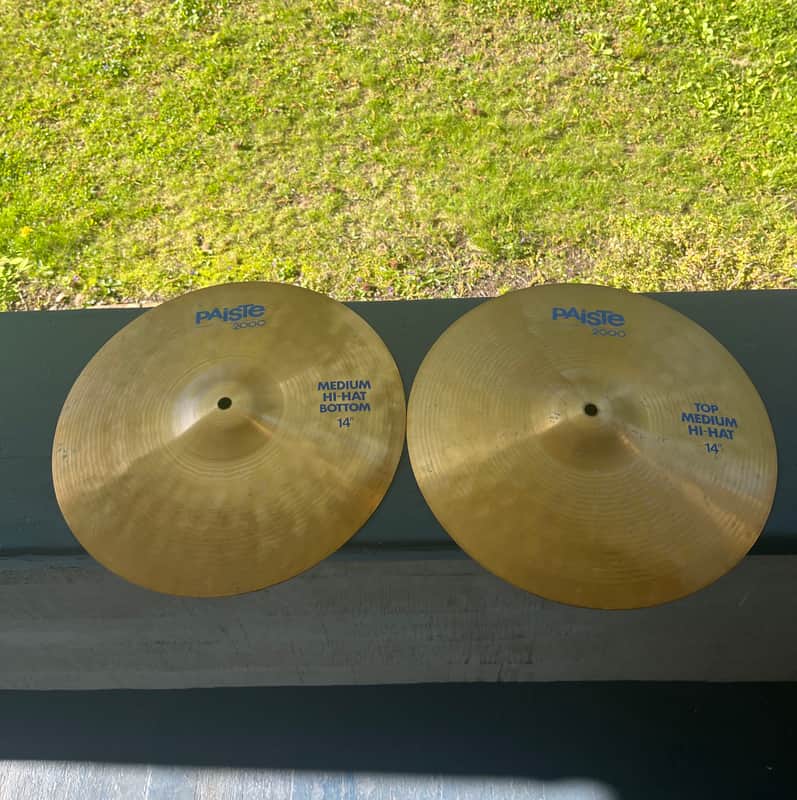 Paiste 14" 2000 Medium Hi-Hat Cymbals (Pair) 1986 - 1993 - Traditional image 1