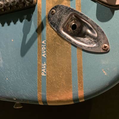 Made to Order - FRANCHIN Mercury guitar Paul Audia Signature - Lake Placid Blue / Sherwood Green / Candy Apple Red - Gold Racing Stripe Relic Aged 100% Nitro Lacquer Stratocaster-Strat-S-Style Made in Italy image 8