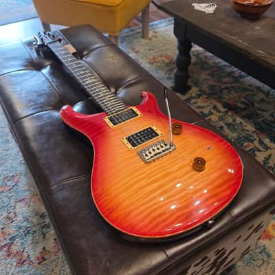 1986 PRS Custom 24 - Birds, Flame Top, Cherry Burst - w/ Case image 8