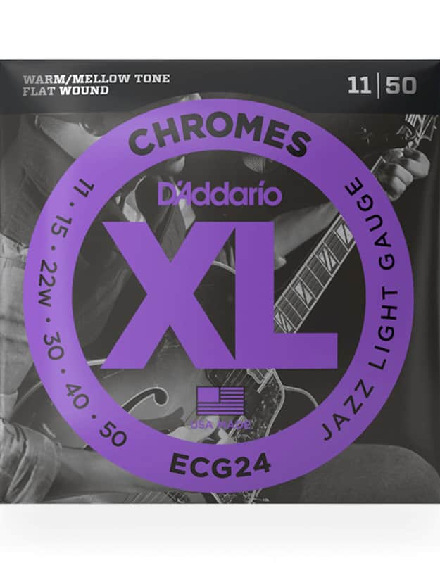 D'Addario ECG24 Chromes Flatwound Electric Strings -.011-.050 Jazz Light image 1