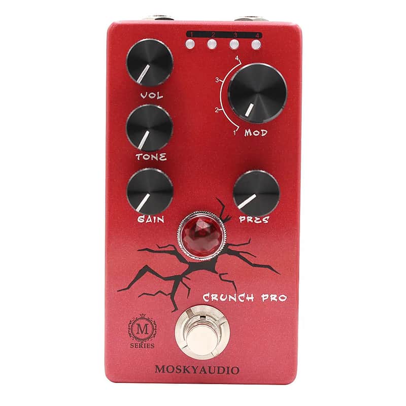 Mosky Crunch Pro Distortion Guitar Pedal 4 Modes with VOL,TONE,GAIN, PRES Button image 1