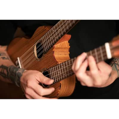 Ortega Custom Built Series Double Neck 4 & 8 String Tenor Acoustic-Electric Ukulele w/ Bag image 9