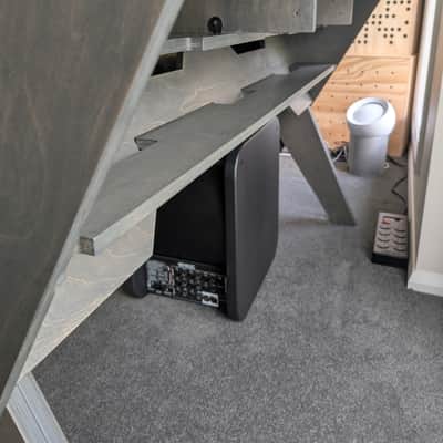 De-Fi Platform Studio Production Desk + Sidecar Rack / Shelf / Cupboard. 2021 - Driftwood Grey image 6