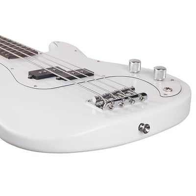 Glarry GP Electric Bass Guitar White Bass + Bag + Strap + Amp Wire + Plectrum + Spanner Tool image 16