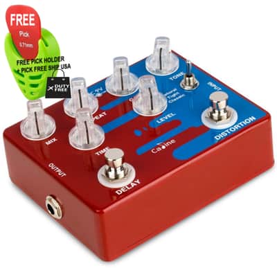 CALINE CP-68 Dual Delay & Distortion Combo Guitar effect Pedal True Bypass, FREE PICK + HOLDER+ FREE SHIP USA