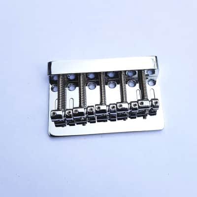 Bass Bridge, 5 string, solid, one piece unit, chrome plating, new image 3