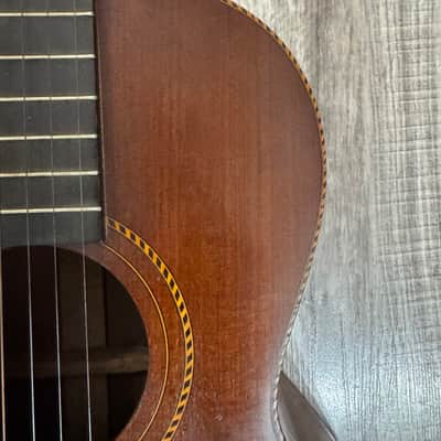 Antique 1920s Parlor Guitar Oscar Schmidt George Washburn Regal Supertone Walnut image 7