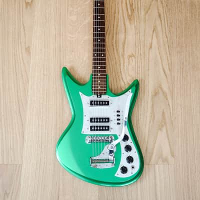1960s Teisco Del Rey K3L ET-312 Shark Fin Vintage Electric Guitar Green Japan image 2