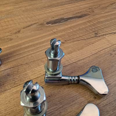 Schaller Bass Guitar Tuning Pegs Vintage Mid 1970s Nickel 2 Pegs Good 2 For Parts image 8