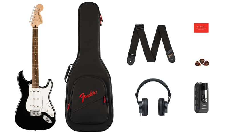 Affinity Series Stratocaster Mustang Micro Pack - Black (Open Box) image 1