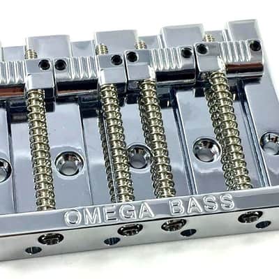 Omega Chrome 4-string Bass Bridge with Grooved Saddles BB-3351-010 image 1