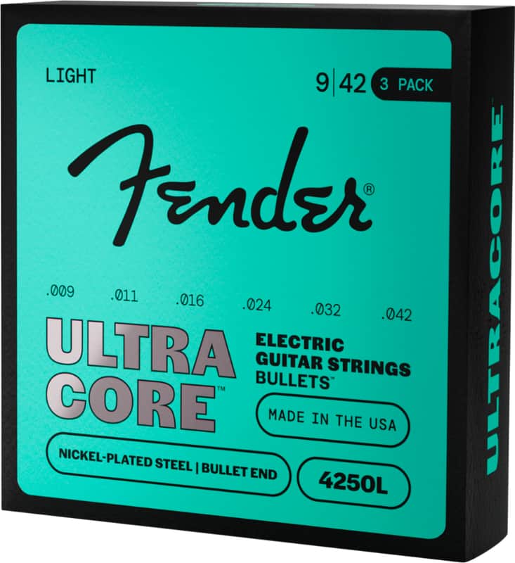 Fender 4250L UltraCore Nickel Plated Steel Bullet End Electric Guitar Strings - Light 3-Pack (9 - 42) image 1