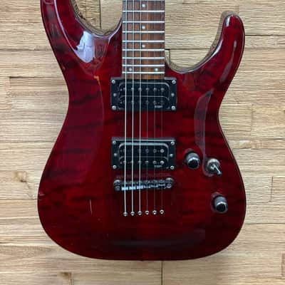 LTD ESP MH-100 QMNT Electric Guitar -2008 -Hardtail- See Thru Black Cherry - 7lbs even image 1