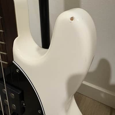 Ernie Ball Music Man Stingray 4 HH 2014 Limited Edition All Rosewood Neck and Fretboard - White image 3