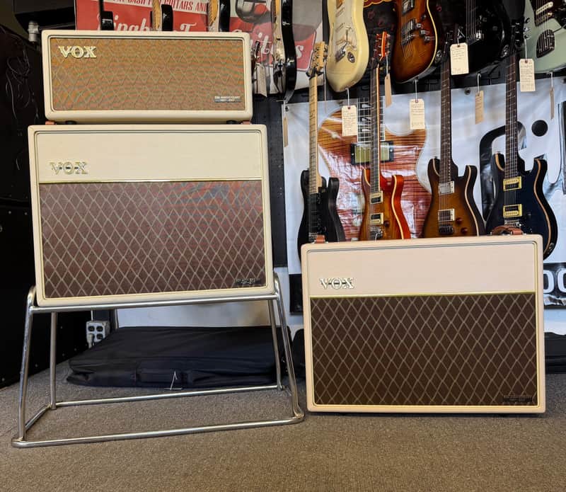 2007 Vox Handwired Heritage Collection, 50th Anniversary Edition. AC30HH Head and two V212H Cabinets with Blue Alnico Speakers image 1