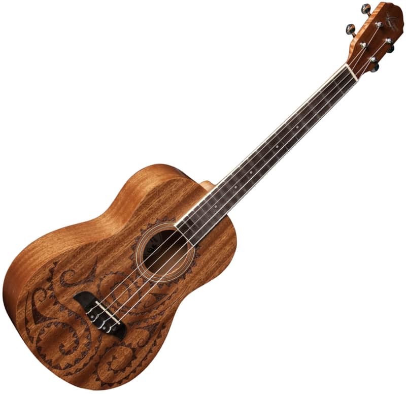 Oscar Schmidt OU52TAT All Mahogany Laser Etched Tattoo 4-String Acoustic Baritone Size Ukulele image 1
