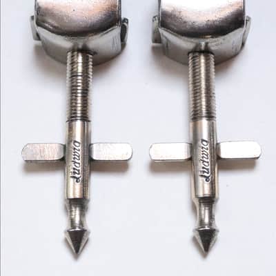 Ludwig Bass Drum Spurs, Logo Stamped, Nickel Finish, Logo, MINT! / 1920s-30s / INSPECTED & TESTED image 8