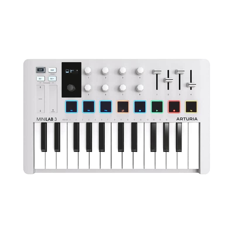 Arturia MiniLab 3 USB MIDI Controller (White) image 1