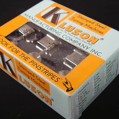 Kluson 6 In Line Deluxe Series Tuning Machines - Double Line - Nickel With Oval Metal Buttons image 4
