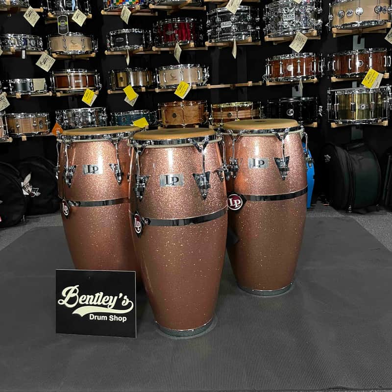 ~NEW~ LP Latin Percussion Martin Cohen Signature Quinto/Conga/Tumba Trio Set in Champagne Sparkle image 1