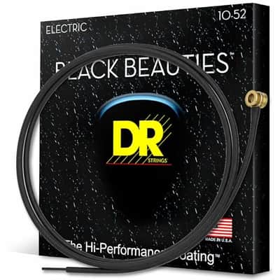 DR Strings BLACK BEAUTIES™ - BLACK Colored Electric Guitar Strings: Medium to Heavy 10-52 image 2
