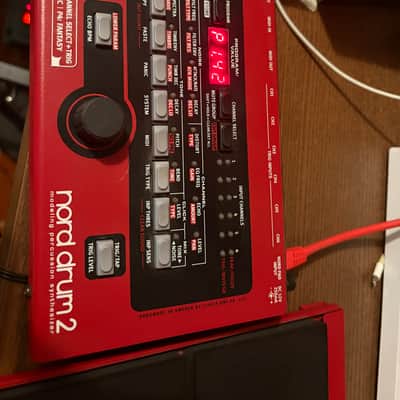 Nord Drum 2 6-Channel Modeling Percussion Synthesizer with Pad Controller 2014 - 2016 - Red with Black Pads image 8