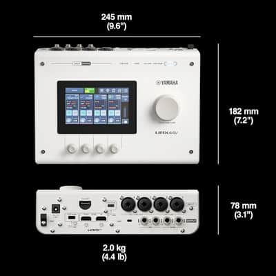 Yamaha URX44V 6x4 USB-C Audio/Video Interface (White) image 3