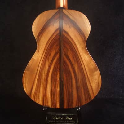Handcrafted 5 String Baritone Ukulele, Spalted Maple, Taiwania, Vine Inlay, The Islands Soundhole, Soft-bag, Bruce Wei UG19-2341 image 5