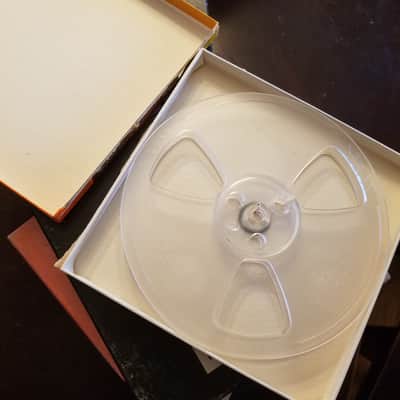 Random premium empty 7" Reel in box takeup supply R2R 1/4" tape deck recorder Scotch Audiotape Memorex Ampex 1950s-1970s - plastic and paperboard image 3
