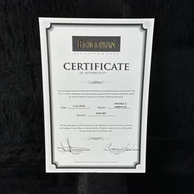 Used 2019 Friedman Vintage S Black w/case TSU25227 image 16