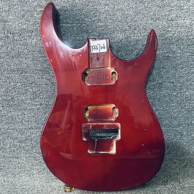 Transparent Red Floyd Rose Ready Guitar Body, Unfinished image 1