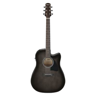 Used Ibanez AAD77CE A/E Guitar - Transparent Black Sunburst High Gloss image 2
