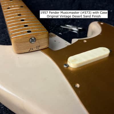 1957 Fender Musicmaster (#573) with Case Original Desert Sand Vintage Finish image 19