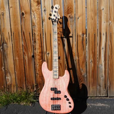 Spector USA Coda 4 DLX - Trans Pink Stain Matte 4-String Bass Guitar w/  Deluxe Protec Gig Bag (2023) image 2