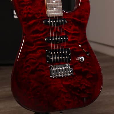 2014 Schecter USA Custom Shop California Custom Elite HSS Black Cherry Quilted Maple w/OHSC image 10